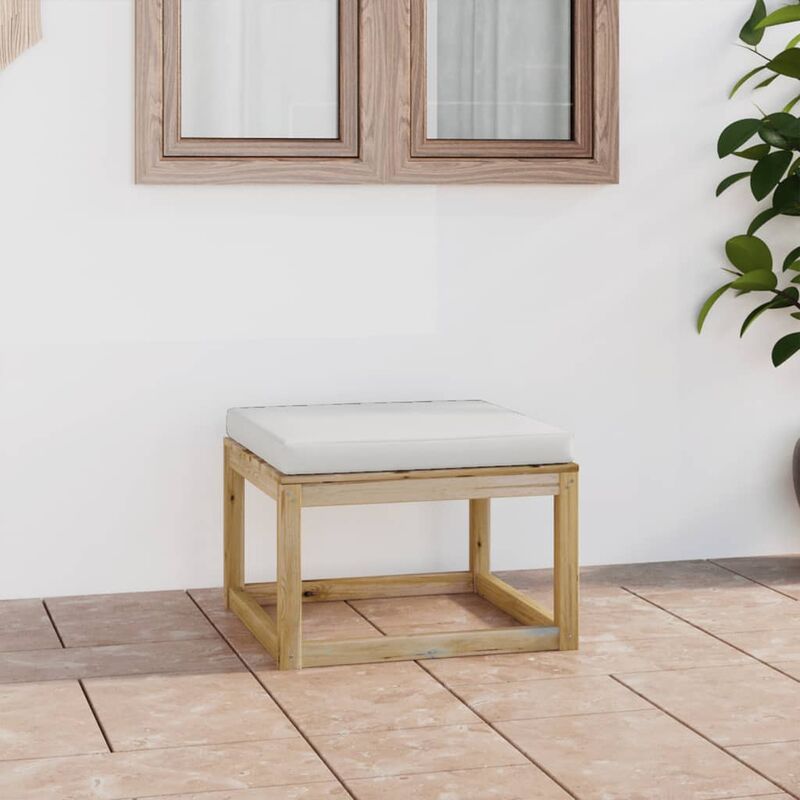 

Reposapiés de jardín con cojín madera de pino impregnada verde