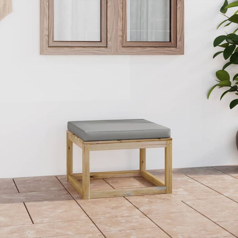 

Reposapiés de jardín con cojín madera de pino impregnada verde