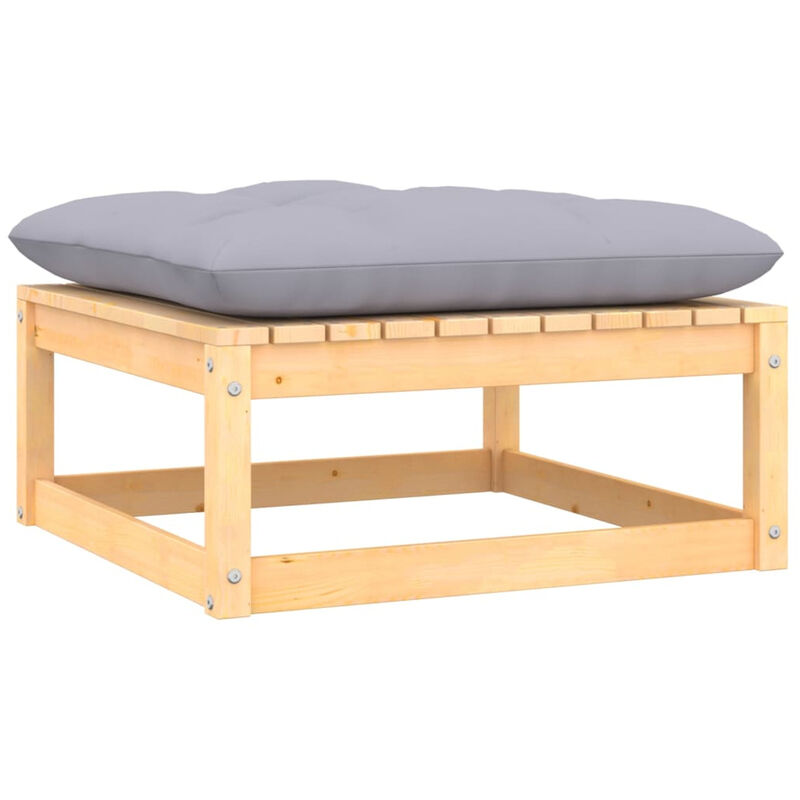

Reposapies de jardin con cojin madera maciza de pino