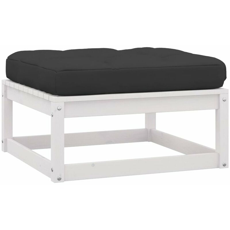 

Reposapies de jardin con cojin madera maciza de pino blanco