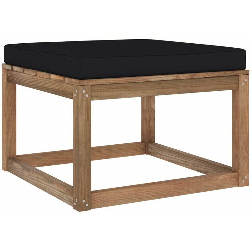

Reposapies de jardin con cojin negro