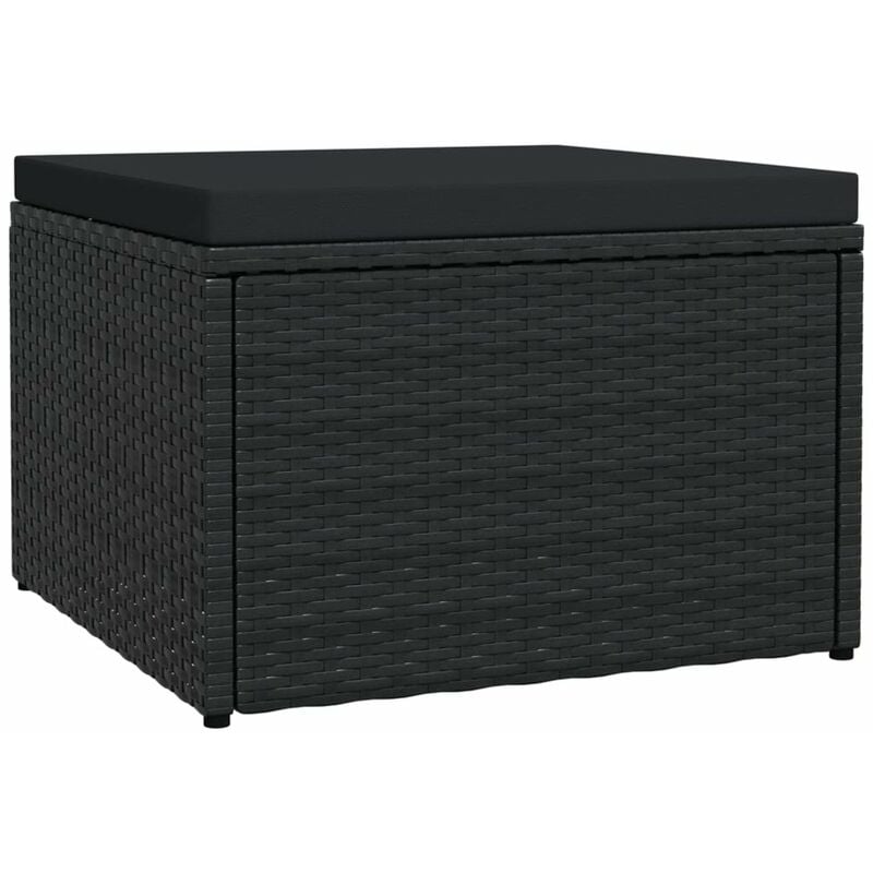 

Reposapies de jardin con cojin ratan sintetico negro