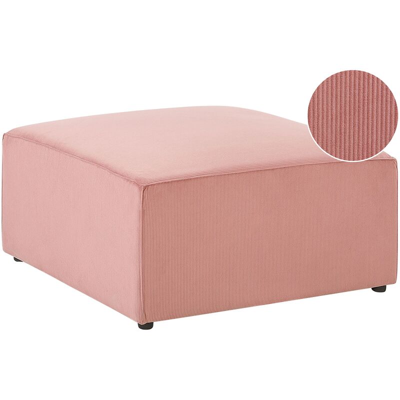 

Beliani - Reposapiés de pana rosa LEMVIG