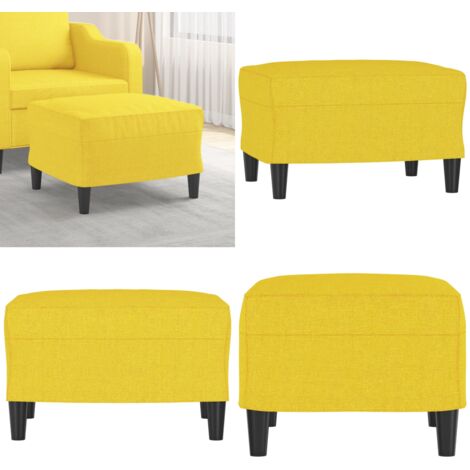 Reposapiés de tela amarillo claro 60x50x41 cm - Reposapiés - Muebles de sala