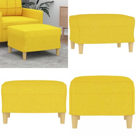 Reposapiés de tela amarillo claro 60x50x41 cm - Reposapiés - Muebles de sala