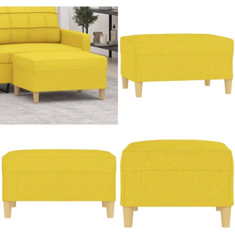 Reposapiés de tela amarillo claro 70x55x41 cm - Reposapiés - Muebles modernos