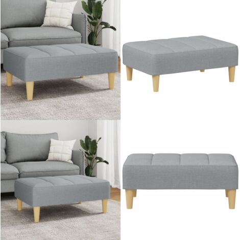 Reposapiés de tela gris claro 77x55x31 cm - Reposapiés - Muebles de sala