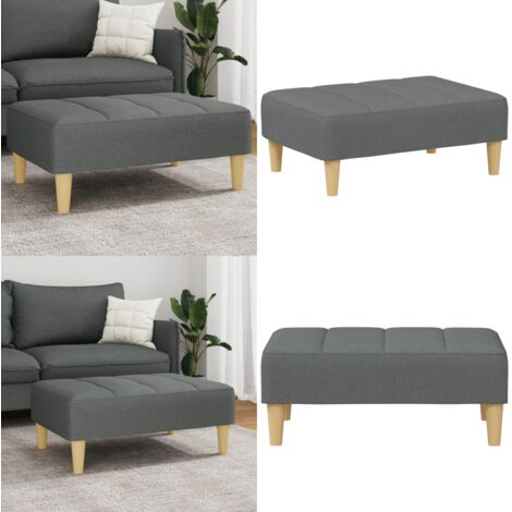 Reposapiés de tela gris oscuro 77x55x31 cm - Reposapiés - Muebles modernos