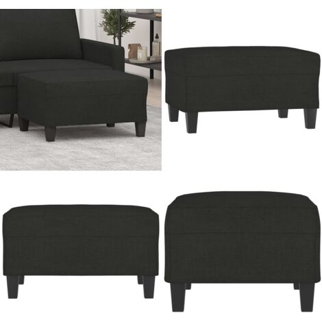 Reposapiés de tela negro 70x55x41 cm - Reposapiés - Muebles modernos