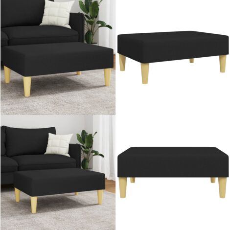 Reposapiés de tela negro 77x55x31 cm - Reposapiés - Muebles modernos