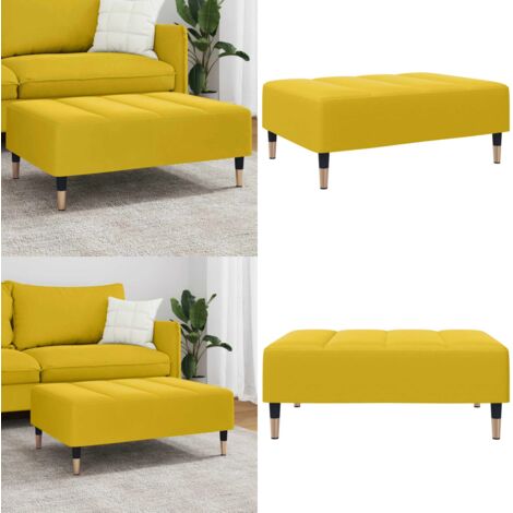 Reposapiés de terciopelo amarillo 77x55x31 cm - Reposapiés - Terciopelo