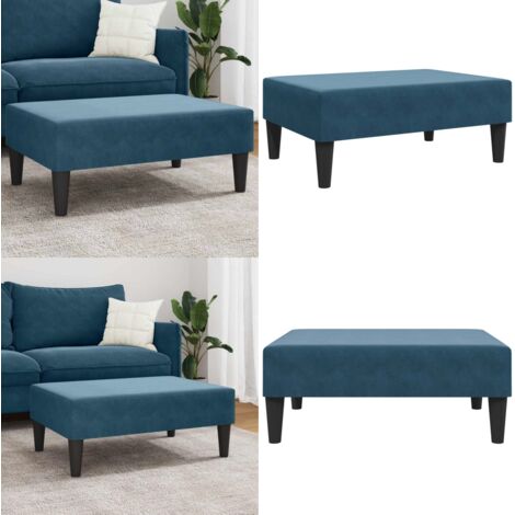 Reposapiés de terciopelo azul 77x55x31 cm - Reposapiés - Terciopelo