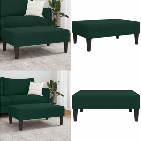 Reposapiés de terciopelo verde oscuro 77x55x31 cm - Reposapiés - Terciopelo