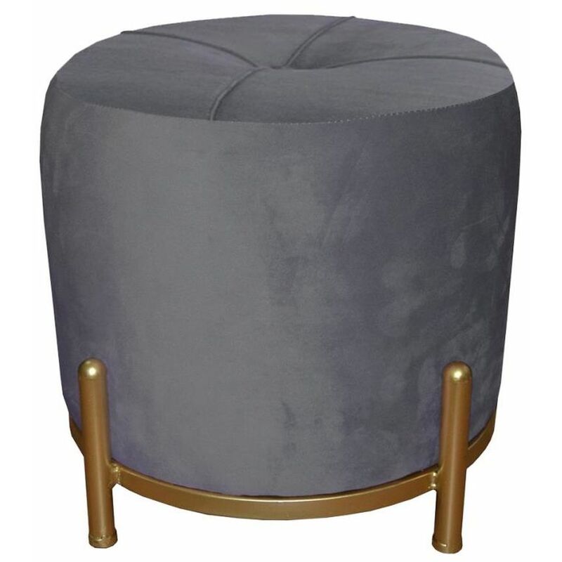 

Reposapiés DKD Home Decor Gris Poliéster Metal Dorado (38 x 38 x 34 cm)