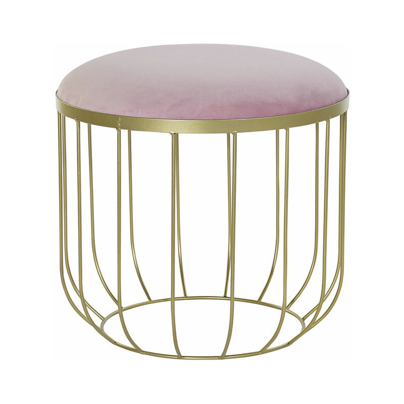 

Reposapiés DKD Home Decor Rosa Poliéster Metal Dorado (46 x 46 x 43 cm)