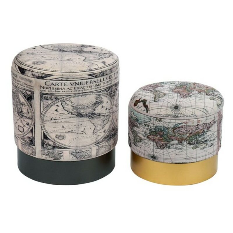 

Reposapiés DKD Home Decor Terciopelo Metal Vintage (35 x 30 x 35 cm) (40 x 40 x 44 cm)
