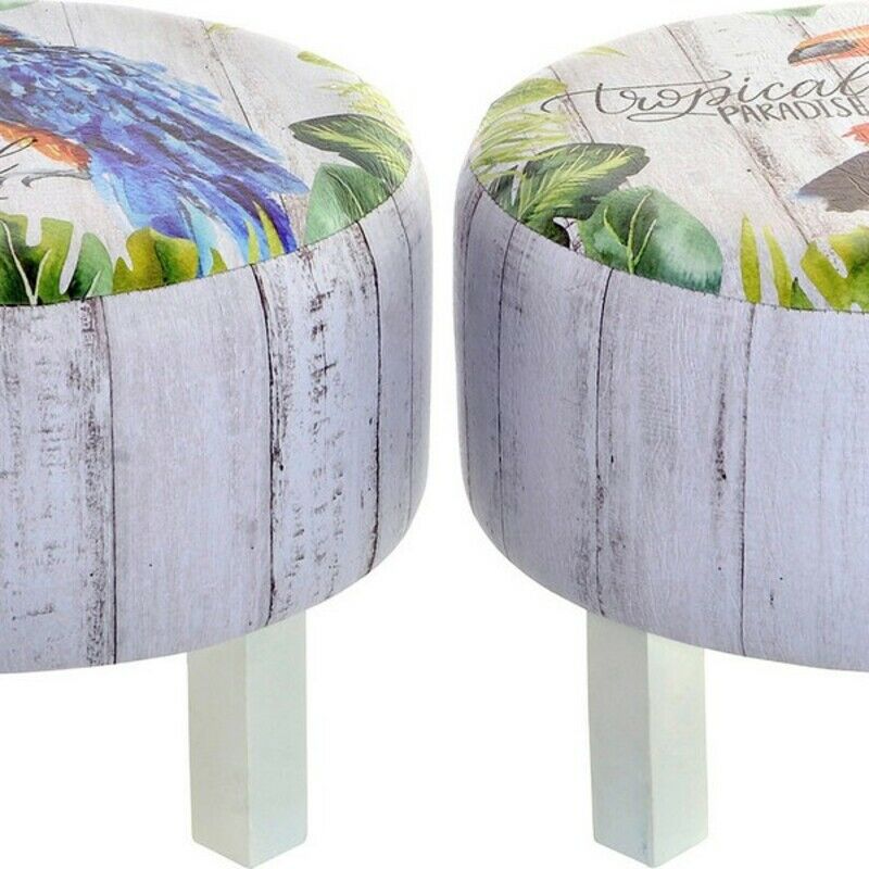 

Reposapiés DKD Home Decor Zazu Madera Tropical Lienzo (40 x 40 x 31 cm)