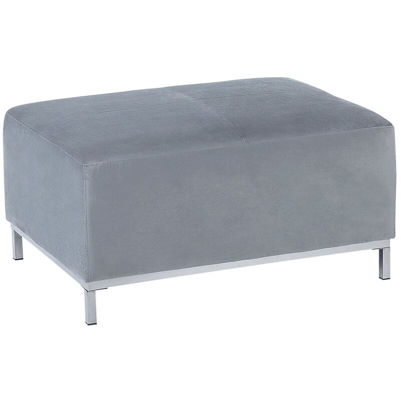 

Beliani - Reposapiés de terciopelo gris claro OSLO