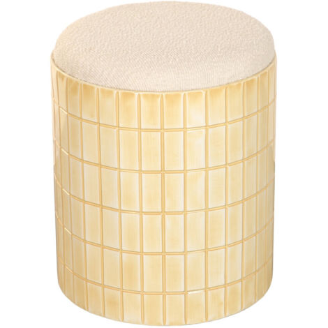 Reposapies Metal Poliester 37X37X45 Mosaico Crema