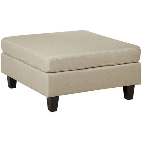 Reposapiés otomana tapizada en tela beige forma cuadrada estilo minimalista moderno Fevik