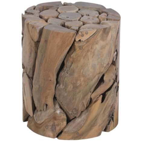 Reposapies Raiz De Teca Reciclada 35X35X40 Natural