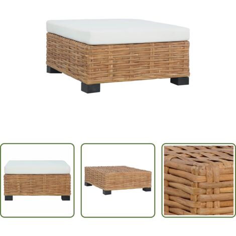 Reposapiés ratán natural -  Reposapiés con cojín ratán natural