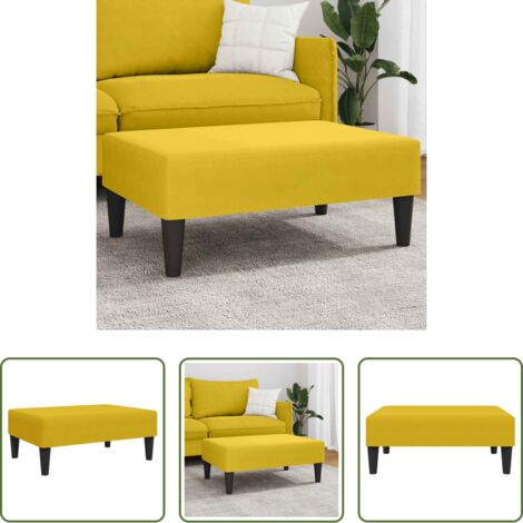 Reposapiés -  Reposapiés de terciopelo amarillo 77x55x31 cm