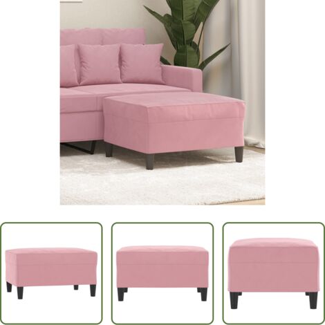 Reposapiés rosa -  Reposapiés de terciopelo rosa 70x55x41 cm
