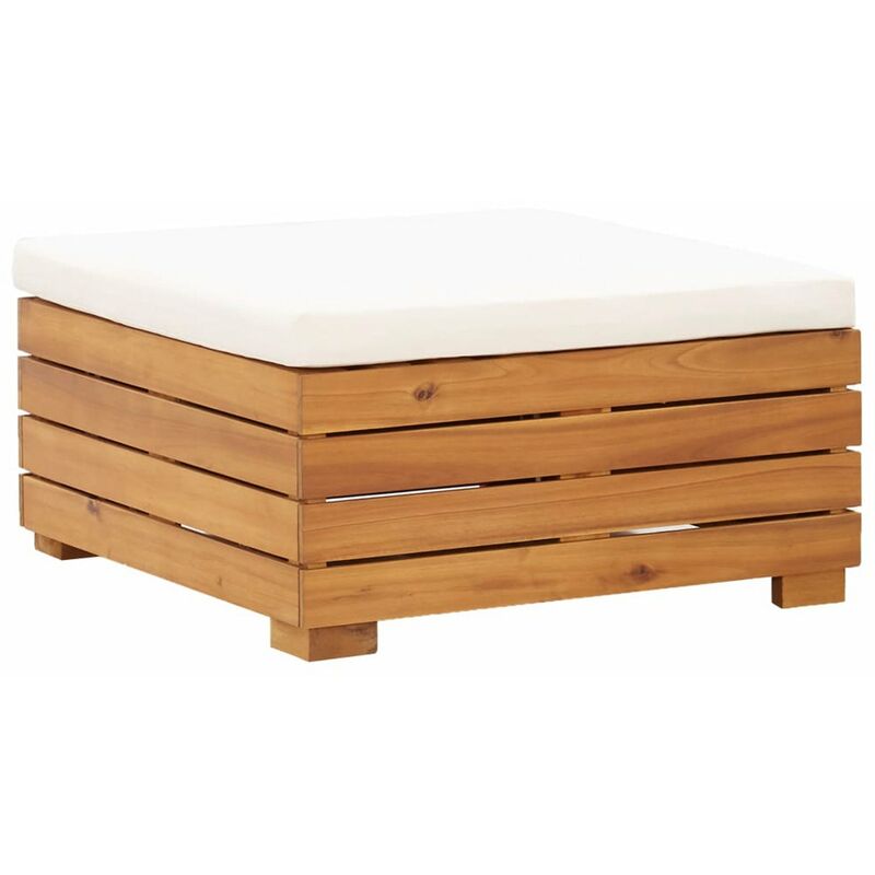 

Reposapies seccional con cojin madera maciza de acacia