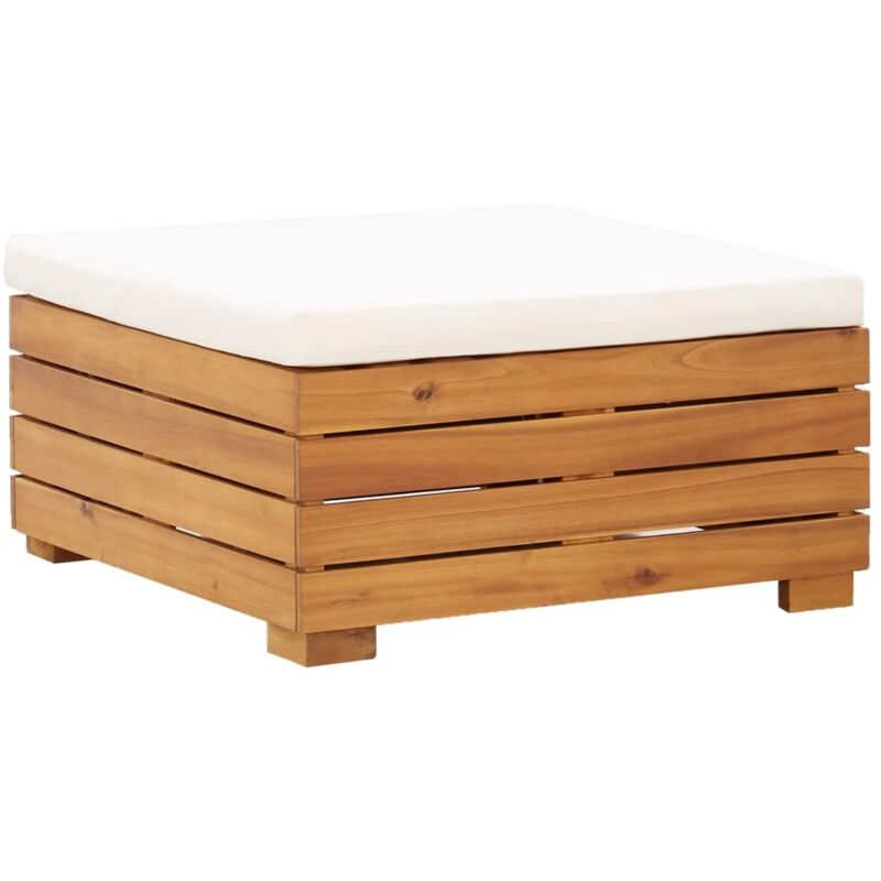 

vidaXL Reposapiés seccional con cojín madera maciza de acacia - Marrón