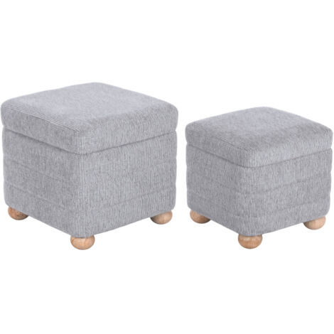 Reposapies Set 2 Poliester 43X43X40 Almacenaje Int