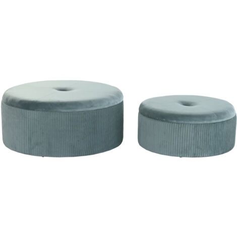 Reposapies Set 2 Poliester Mdf 70X70X28 Terciopelo