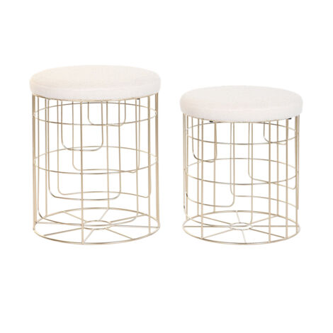 Reposapies Set 2 Poliester Metal 38X38X44 Dorado