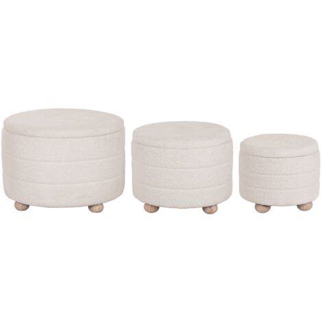 Reposapies Set 3 Poliester 62X62X43 Almacenaje Int