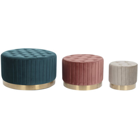 Reposapies Set 3 Poliester Metal 80X80X45