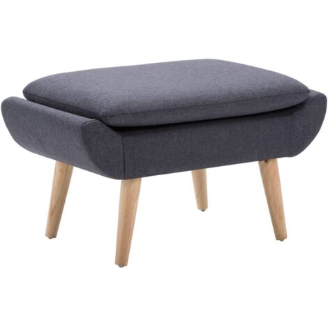 Reposapiés tapizado de tela 73x43x42 cm gris oscuro vidaXL