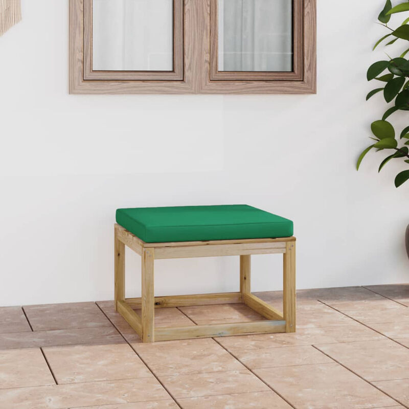 

Asupermall - Reposapi¨¦s de jardin con cojin madera de pino impregnada verde