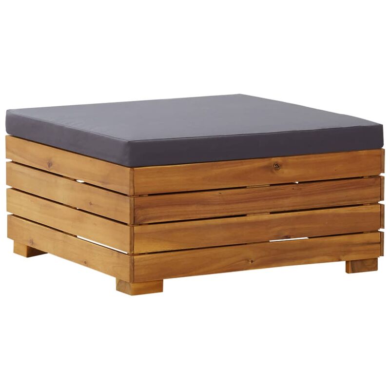 

Reposapiés seccional con cojín madera maciza de acacia - Marrón