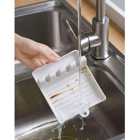 repose cuillère BLANC porte couvercle support spatules reposoir plastique léger 14 .312.7cm accessoire de cuisine ustensile