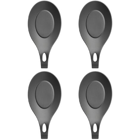 Repose-cuillère de comptoir de cuisine, lot de 4 porte-cuillères en silicone sans BPA et de qualité alimentaire – Finition lisse – Apparence élégante – Porte-cuillère pour cuisinière – pour spatule de