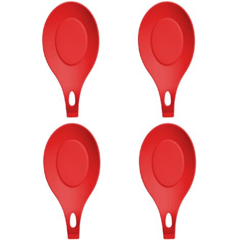Repose-cuillère de comptoir de cuisine, lot de 4 porte-cuillères en silicone sans BPA et de qualité alimentaire – Finition lisse – Apparence élégante – Porte-cuillère pour cuisinière – pour spatule de