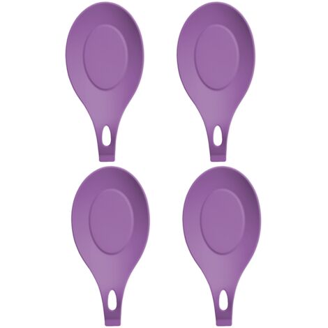 Repose-cuillère de comptoir de cuisine, lot de 4 porte-cuillères en silicone sans BPA et de qualité alimentaire – Finition lisse – Apparence élégante – Porte-cuillère pour cuisinière – Pour spatule de