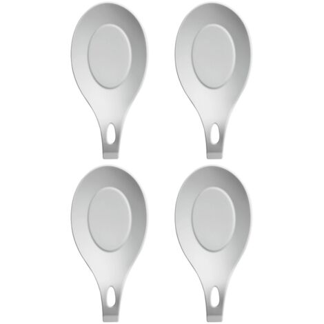 Repose-cuillère de comptoir de cuisine, lot de 4 porte-cuillères en silicone sans BPA et de qualité alimentaire – Finition lisse – Apparence élégante – Porte-cuillère pour cuisinière – Pour spatule de