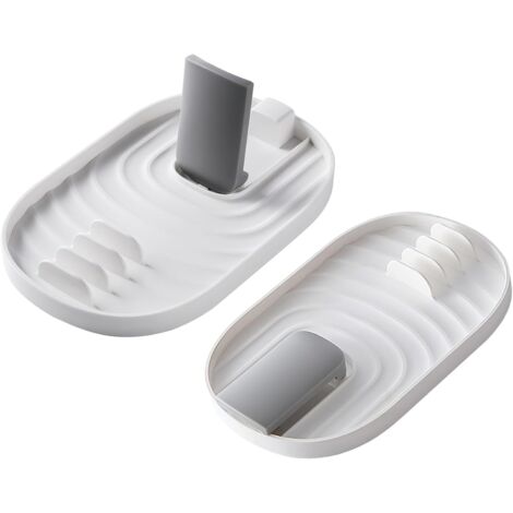 Repose-cuillère de cuisine 2 pièces pour couvercle de casserole et porte-cuillère, étagère à ustensiles de cuisine, plateau à cuillères, couvercle de rangement pour casserole pour éviter les taches d'