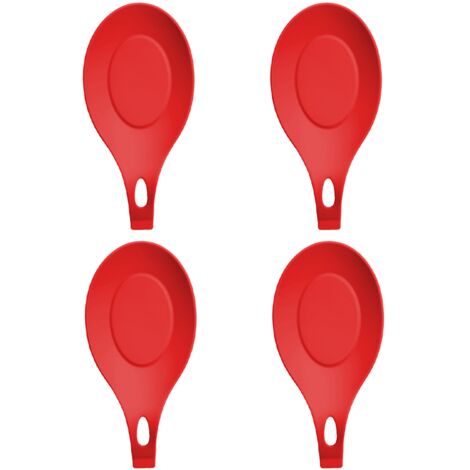 Repose-cuillère pour comptoir de cuisine, lot de 4 porte-cuillères en silicone sans BPA et de qualité alimentaire.