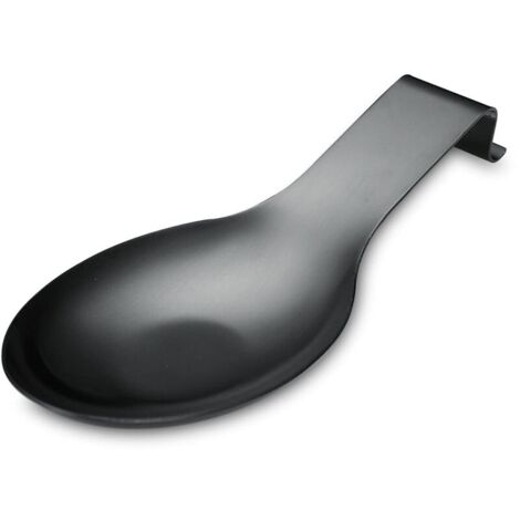 Repose-cuisinière noir mat - 1 pc, Porte-cuisinière acier inoxydable 9,5 pouces, Pour louches pinces spatule - Noir
