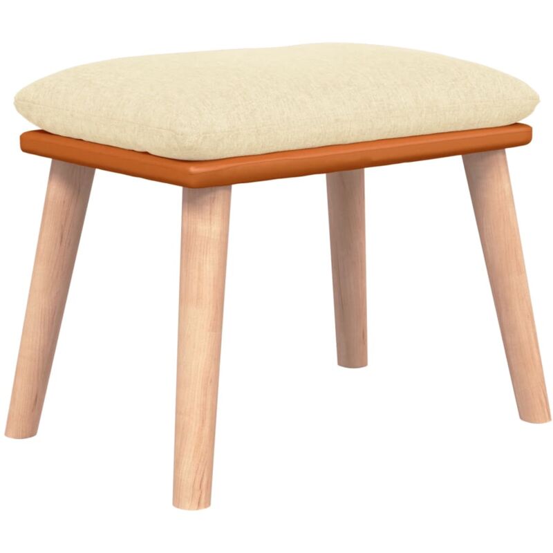 Repose-pied Crème 45x29,5x35 cm Tissu et similicuir