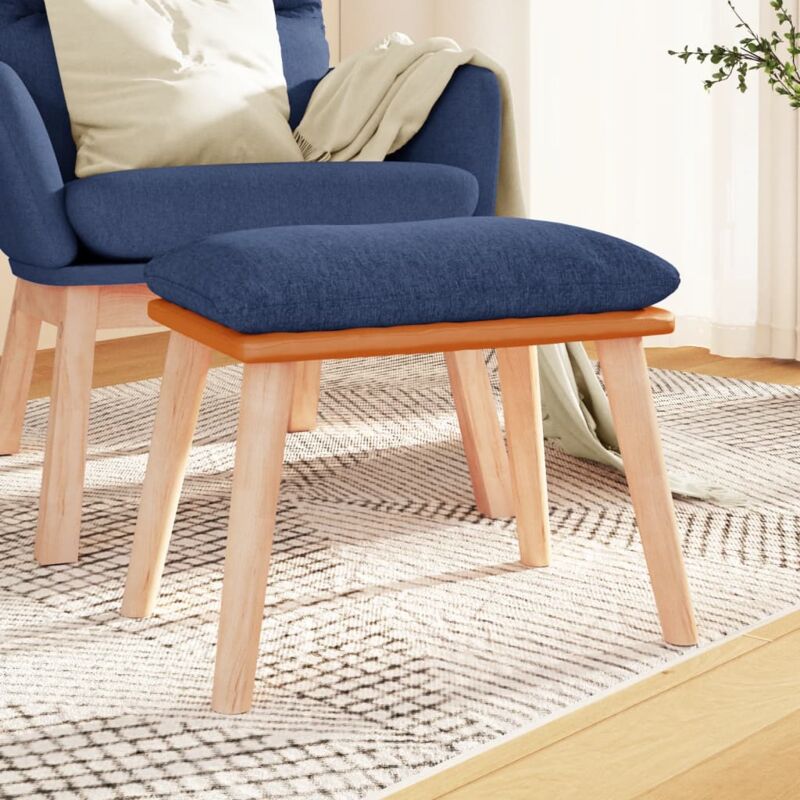 Repose-pied Bleu 45x29,5x35 cm Tissu et similicuir Vidaxl