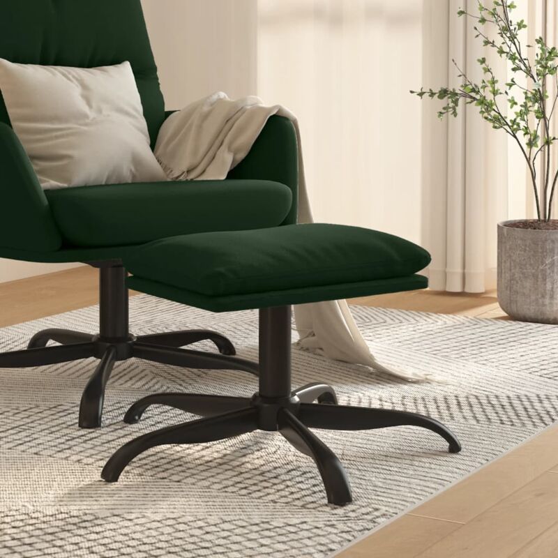 Repose-pied Vert foncé 60x60x36 cm Velours Vidaxl