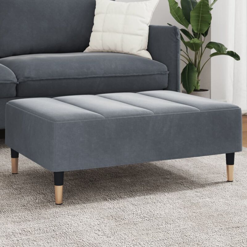 Repose-pied gris foncé 77x55x31 cm velours Vidaxl